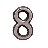 Цифра Большая пластик "8" хром