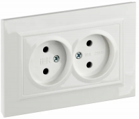 Розетка 2СП б/з в/сборе 10А бел.Brite  BR-R20-10-K01-F