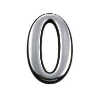 Цифра Большая пластик "0" хром