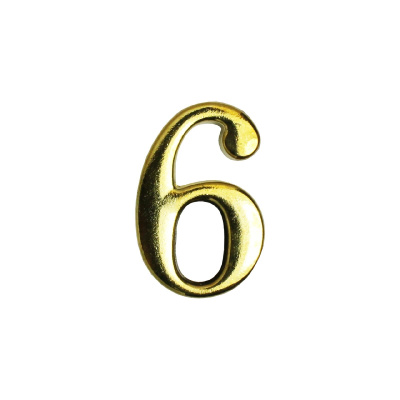 Цифра дверная АЛЛЮР "6"золото