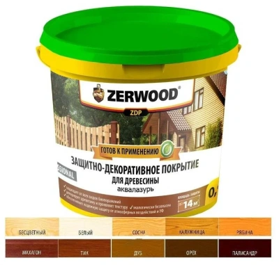 Защита-декор.покр. (орех) 0,9кг "ZERWOOD" акриловое