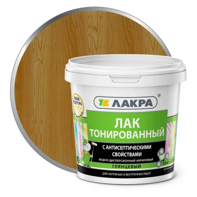 Лак в/д тонированный 0,9кг Дуб