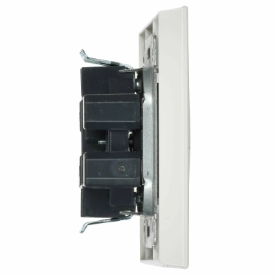 Розетка 2СП б/з в/сборе 10А бел.Brite  BR-R20-10-K01-F
