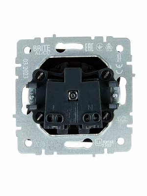 Розетка 1СП б/з мех. 10А черн. BR-R10-10-K02-F Brite
