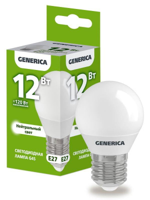 Лампа Софит 12Вт 4К Е27 G45 Generica