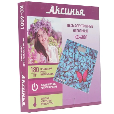 Весы напольные Аксинья КС-6001 бабочки 180кг