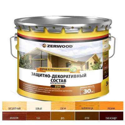Защитно-Декор.пропитка  3л (Орех) "ZERWOOD" алкидная