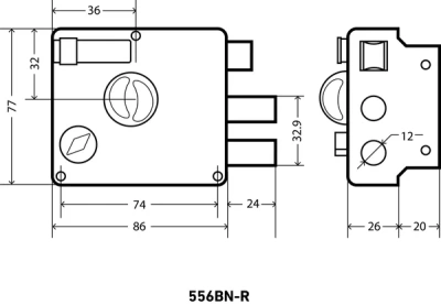 Замок накладной АЛЛЮР  556 BN-R