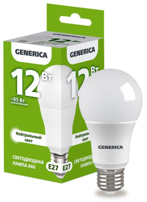 Лампа Софит 12Вт 3К Е27 А60 Generica