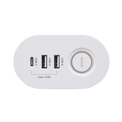 Удлинитель+струбцина 3с/з+3USB 1,5м с выкл. ETD-03U-150wh