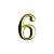 Цифра дверная АЛЛЮР "6"золото