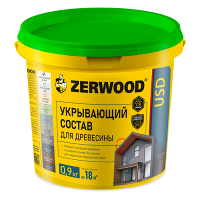 Укрывающ. состав д/древесины (сканд. белый) 0,9кг "ZERWOOD"