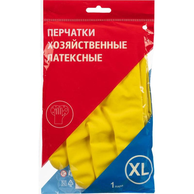 Перчатки хозяйств. латексные с напылением (XL) желтые